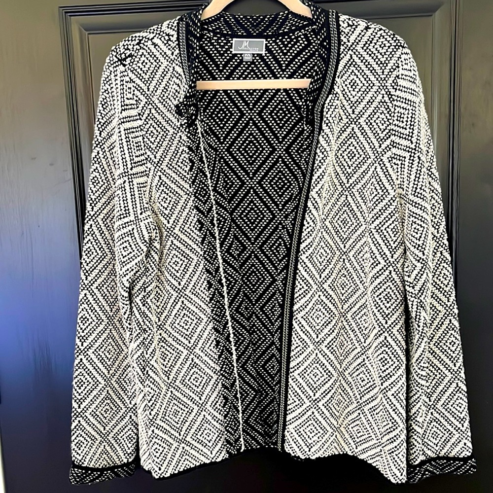 EUC JM Collection Black White Cardigan